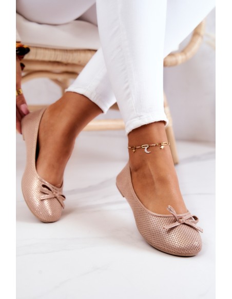 Moteriškos balerinos pudros rožinės spalvos Fimme