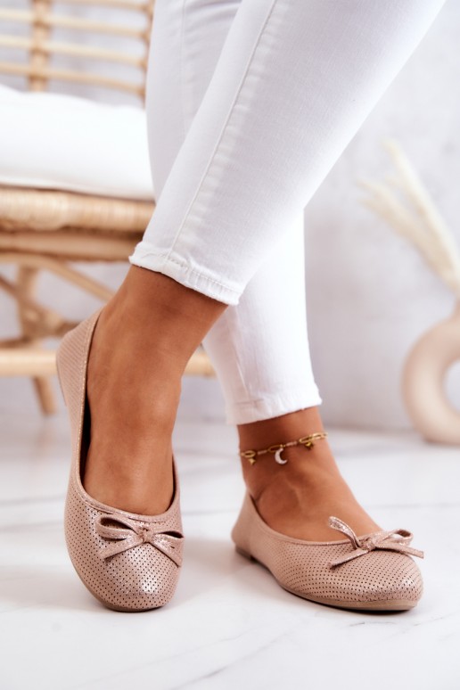 Moteriškos balerinos pudros rožinės spalvos Fimme