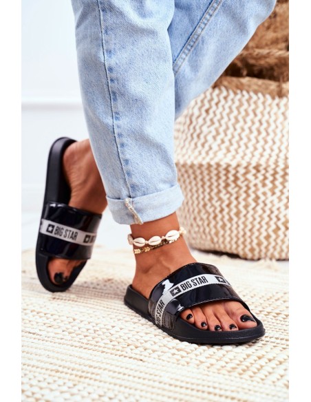 Women's Slides Big Star Painted Black GG274A007