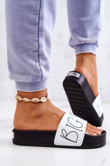 Women's Rubber Slippers Big Star JJ274A275 Black and White 2