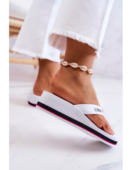 Women's flip-flops on the wedge Big Star JJ274A333 White