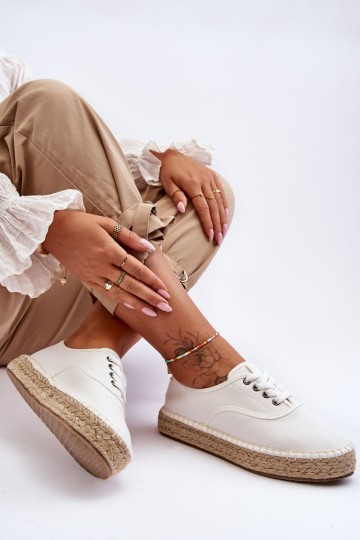 Lace-Up Espadrilles Big Star LL274833 White 2