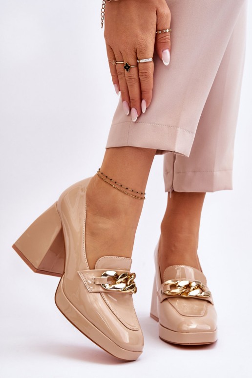 Pumps On Massive Heels Beige Nataly