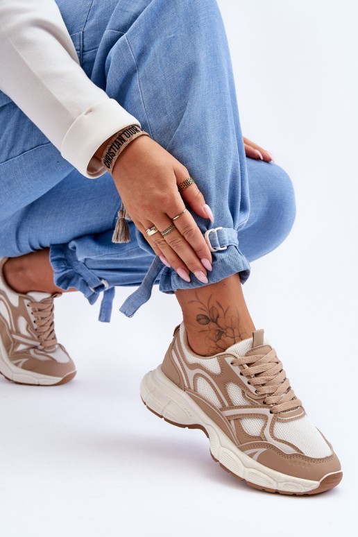 Women's Sport Shoes Beige Contiro