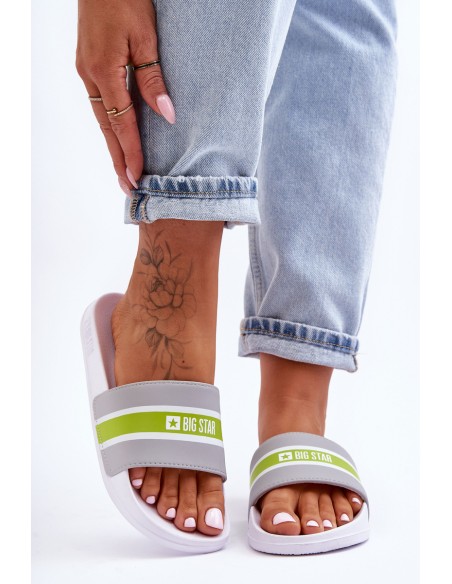 Light Foam Slippers Big Star JJ274647 White-Gray