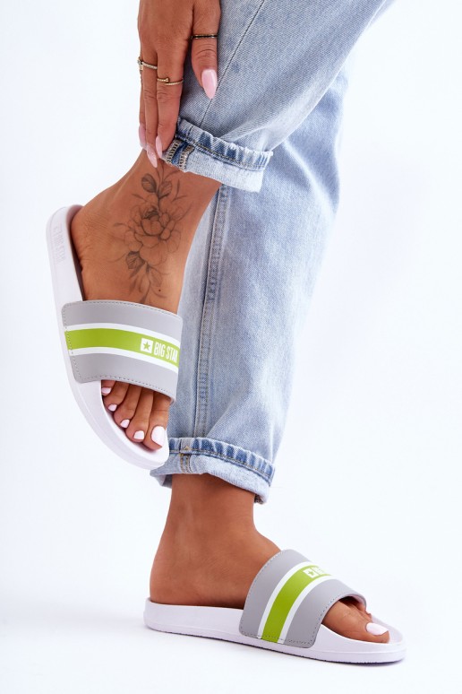 Šviesios putplasčio šlepetės Big Star JJ274647 baltai pilka