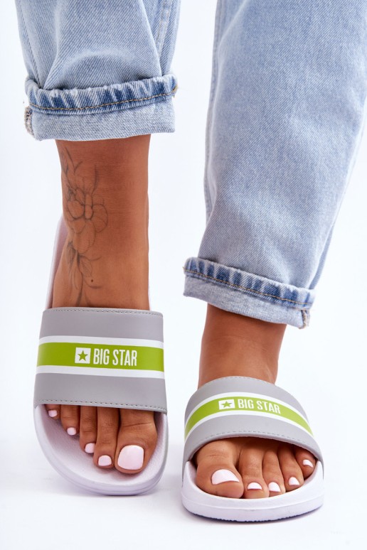 Light Foam Slippers Big Star JJ274647 White-Gray