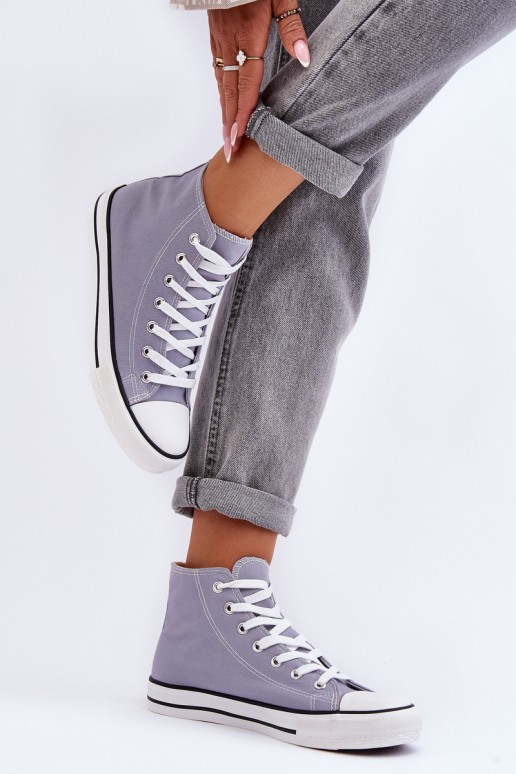 Women's Classic High Top Sneakers Gray Remos