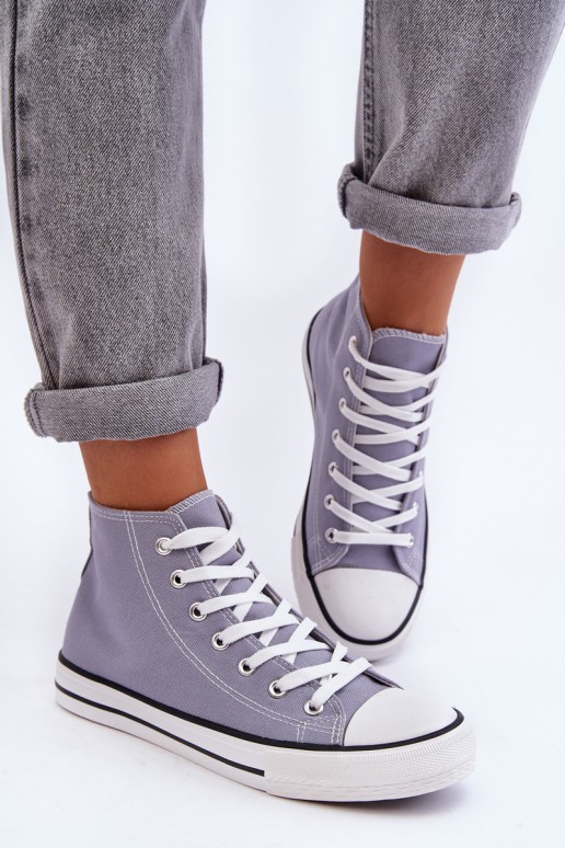 Women's Classic High Top Sneakers Gray Remos