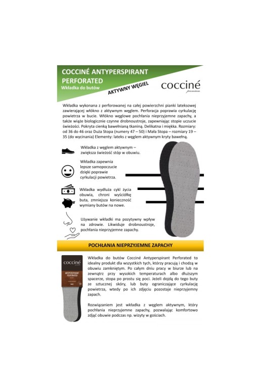 Coccine Anti-sweat Insoles with Activated Carbon