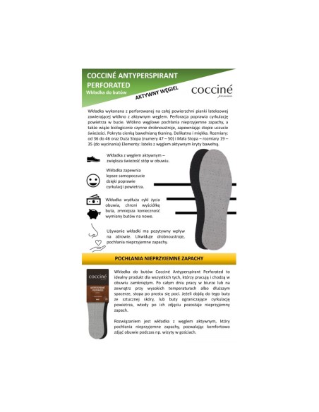 Coccine Anti-sweat Insoles with Activated Carbon
