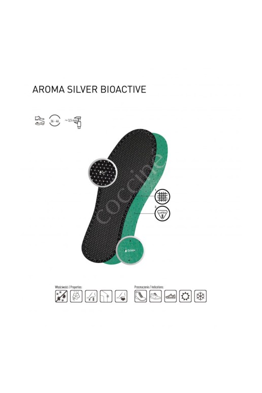 Coccine Antibacterial Insoles with Silver Aroma Silver Bioactive