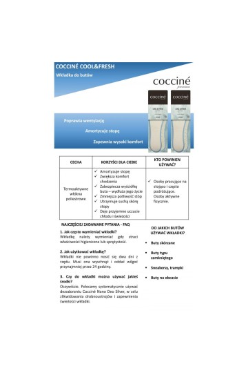 Coccine Thermoactive Cool Fresh Dry Foot Insoles 2