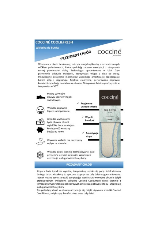 Coccine Thermoactive Cool Fresh Dry vidpadžiai pėdoms