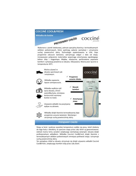 Coccine Thermoactive Cool Fresh Dry vidpadžiai pėdoms