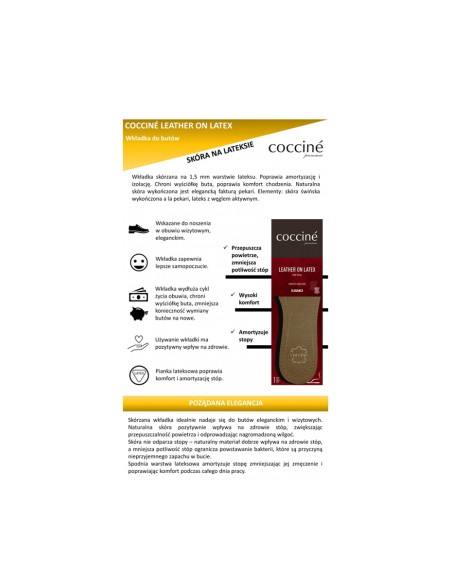 Coccine Leather On Latex Foam Insoles