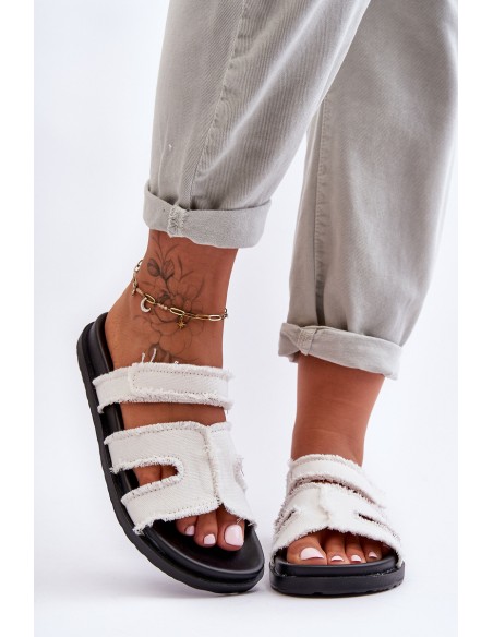 Women's Material Slip-Ons White Lamirose