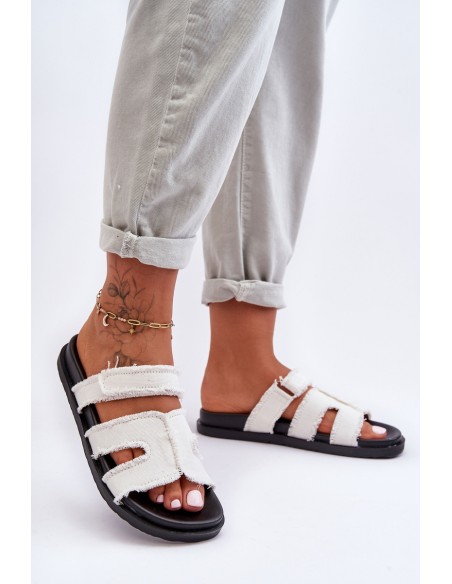 Women's Material Slip-Ons White Lamirose