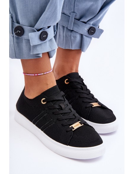 Women's Lace-up Sneakers Black Etna