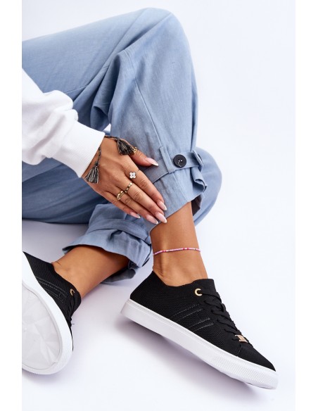 Women's Lace-up Sneakers Black Etna
