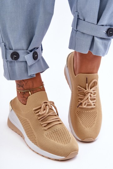 Medžiaga Slip-On sportiniai batai ant platformos Beige Visconti 2