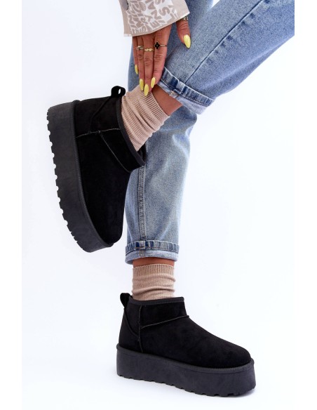 Suede Snow Boots On Platform Black Corcoran
