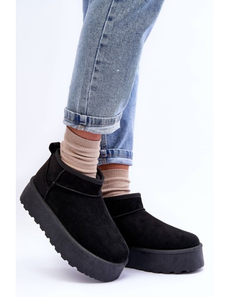 Suede Snow Boots On Platform Black Corcoran