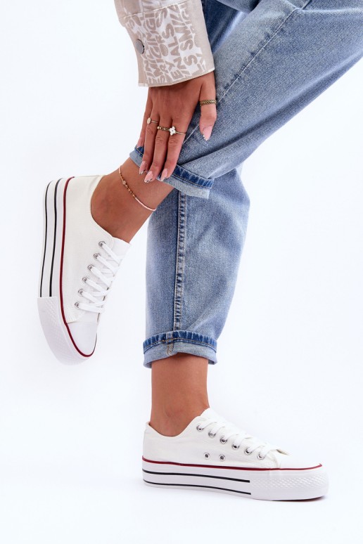 Classic Low Platform Sneakers White Jazlyn