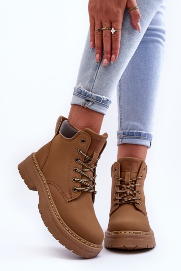 Moteriški batai su pamušalu, tamsiai smėlio spalvos 2