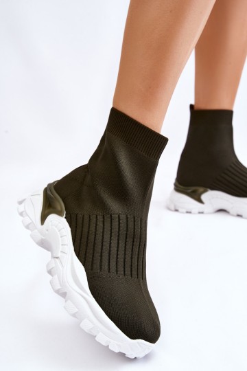 Women's High Sock Trainers Green Jovie 2