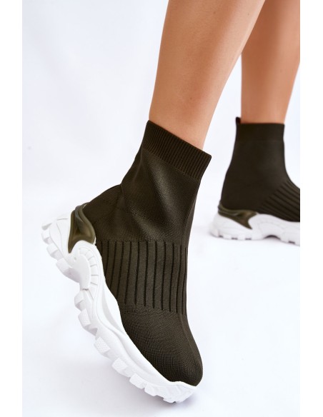 Women's High Sock Trainers Green Jovie