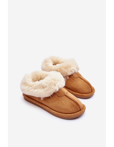 Women's Slippers With Faux Fur Brown Lanoze