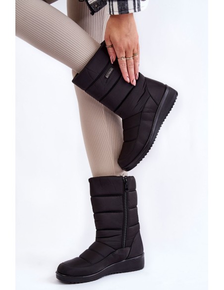 Warm Wedge Snow Boots Black Calena