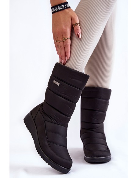 Warm Wedge Snow Boots Black Calena