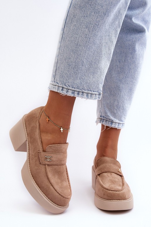 Women's Suede Heels Beige Afnira