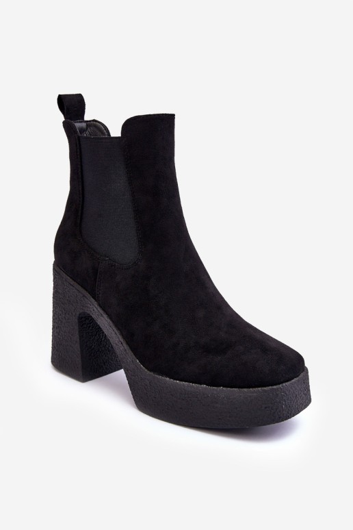 Leather Boots On A Massive Heel Black Sunilda