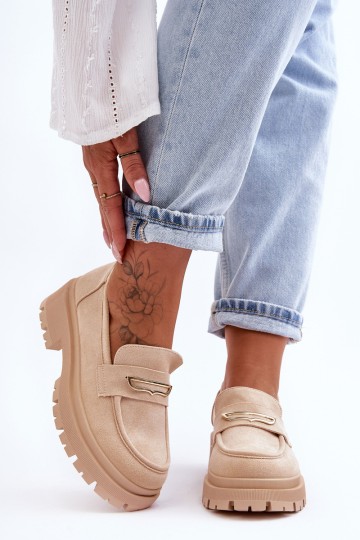 Moteriški loaferiai, smėlio spalvos