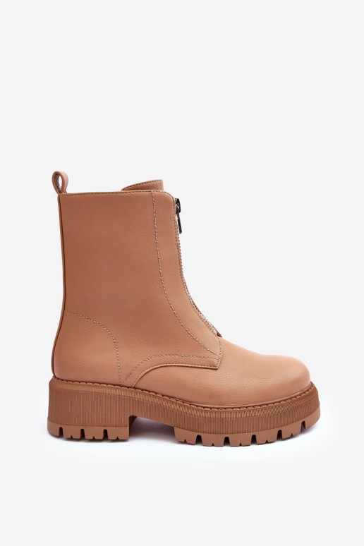 Kulkšnies batai su užtrauktuku plokščiu kulnu