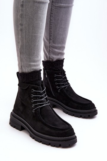 Women's Trapper Boots With Zip Black Apolosi 2