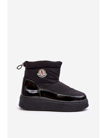 Women's Slip-On Snow Boots On Platform Black Gattea