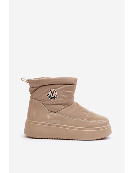 Women's Slip-On Snow Boots Platform Beige Gattea