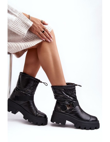 Women's Boots With Massive Sole And Flat Heel Black Werikse