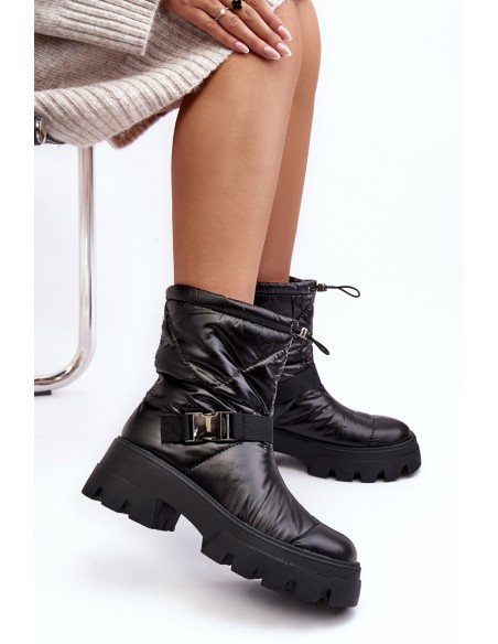 Women's Boots With Massive Sole And Flat Heel Black Werikse