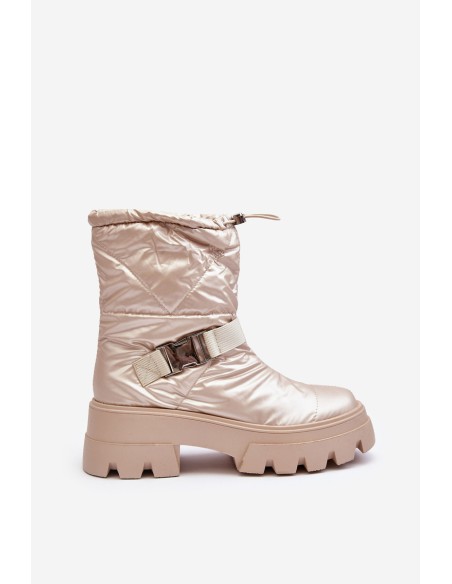 Women's Boots On Massive Sole And Flat Heel Beige Werikse