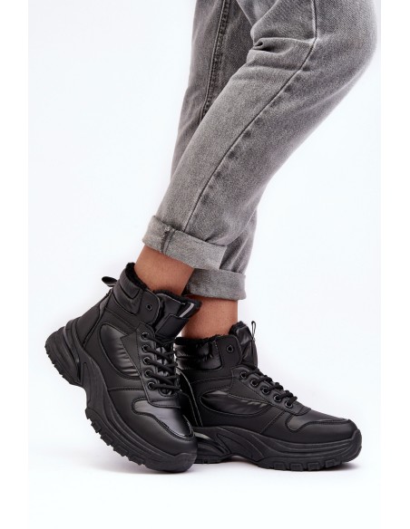 Women's Quilted Lace-Up Sport Shoes Black Dejana