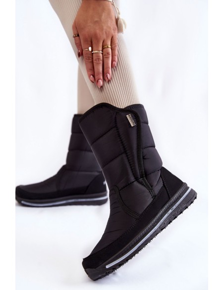 Women's Snow Boots With Velcro Progress PROGJ-22-128 Black