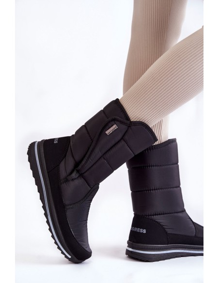 Women's Snow Boots With Velcro Progress PROGJ-22-128 Black