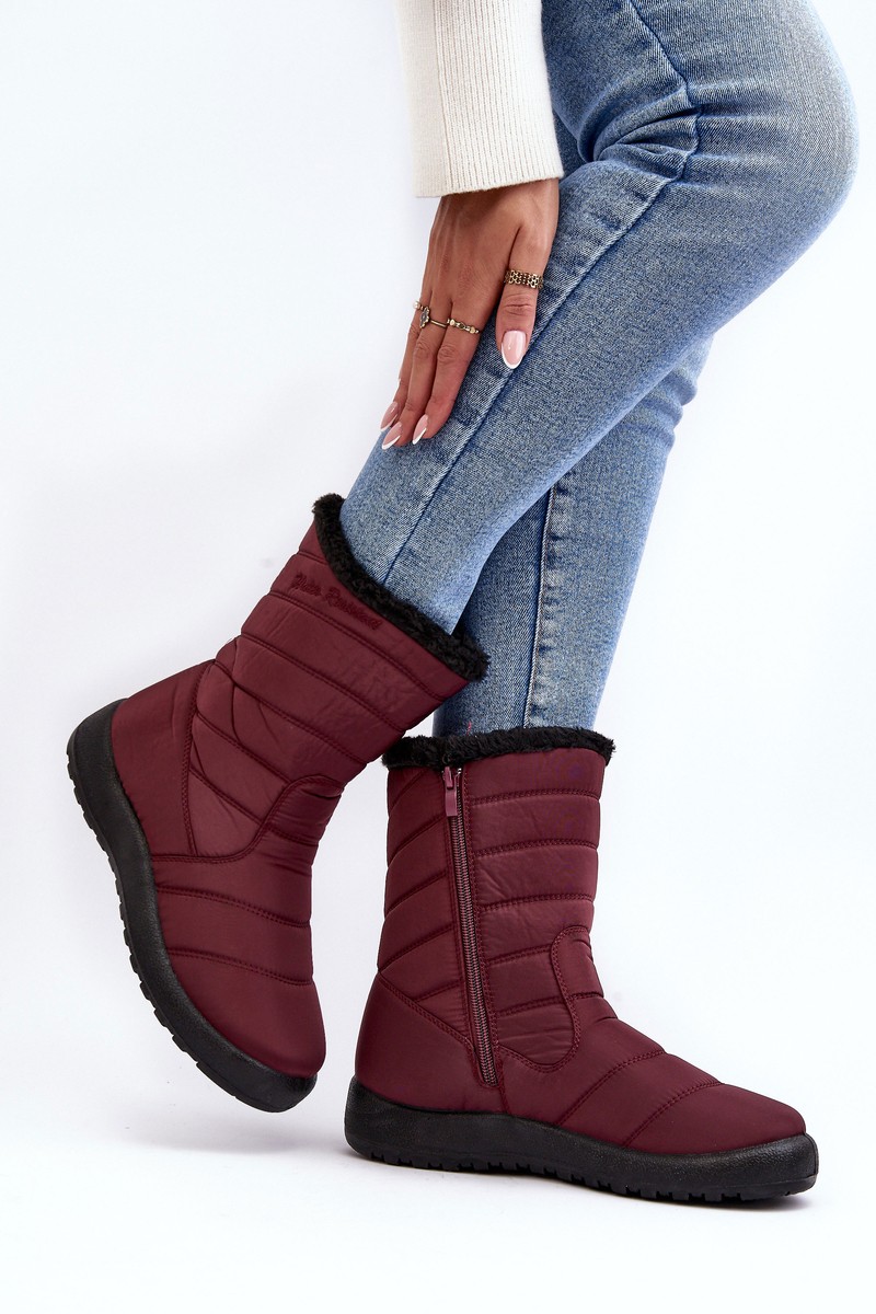 Womens burgundy sale winter boots