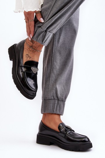 Moteriški loaferiai, mokasinai ant plokščio kulno