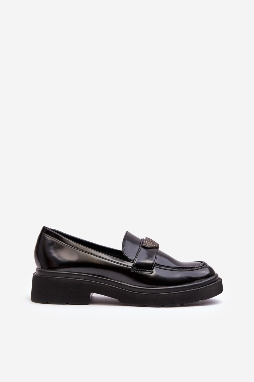 Women's Loafers Moccasins On A Flat Heel Black Venla